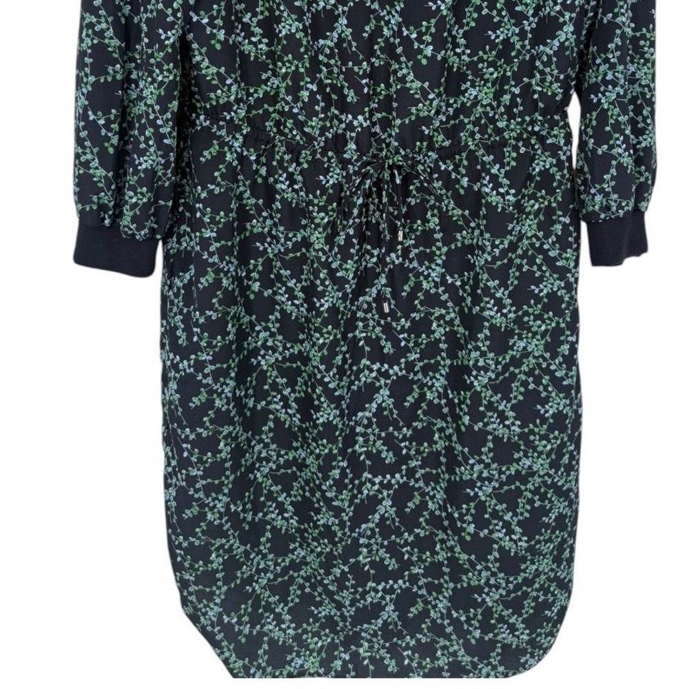 Lauren Ralph Lauren Womens Long Sleeve Floral Drawstring Waist Dress Navy Sz 10 - Picture 7 of 13